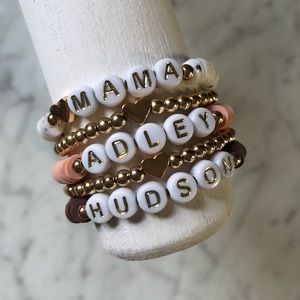 Personalized custom beaded bracelet/ heishi 6mm clay beads